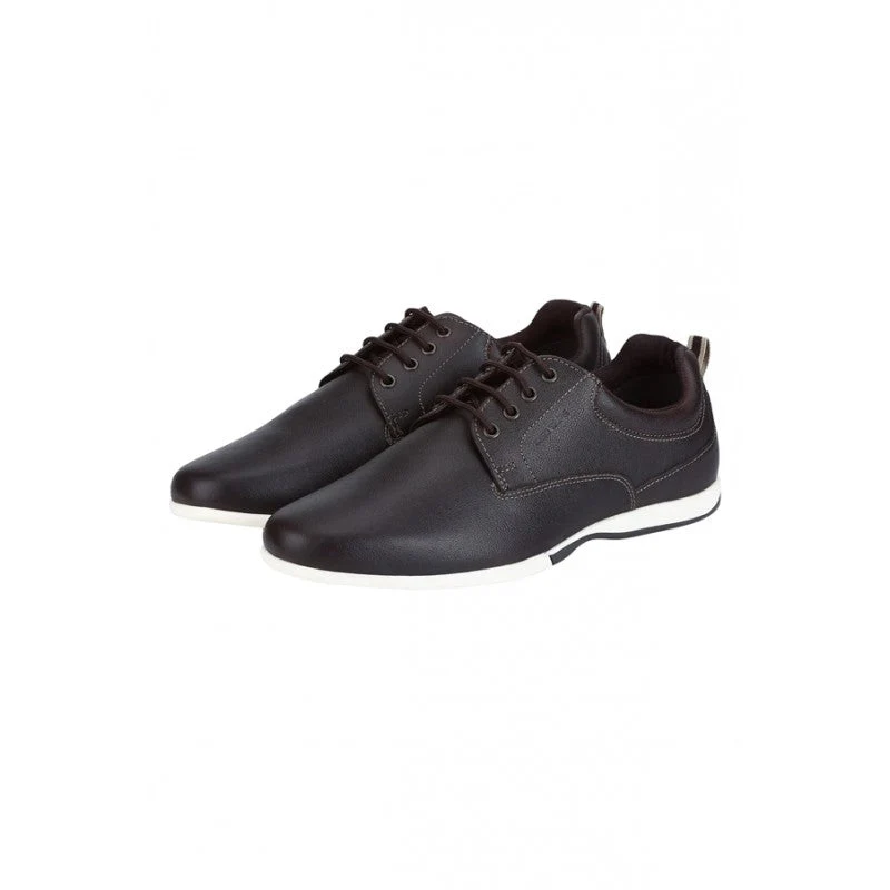 Men Dark Brown Derby Shoes - Image 5