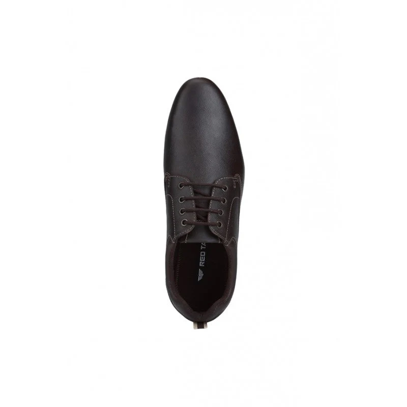 Men Dark Brown Derby Shoes - Image 6