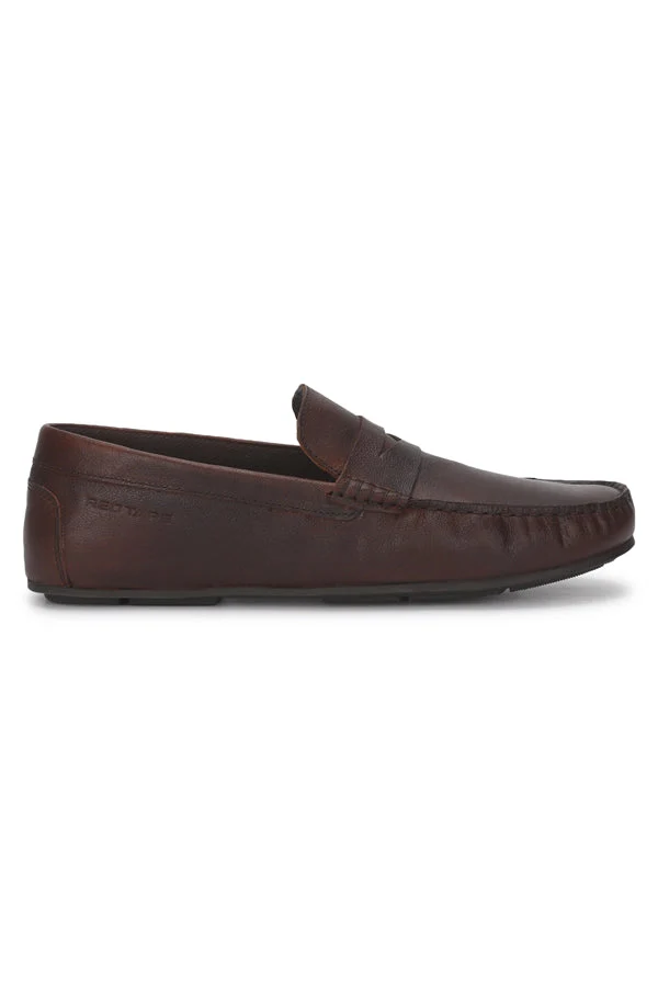Men Dark Brown Driving Shoes - Image 10