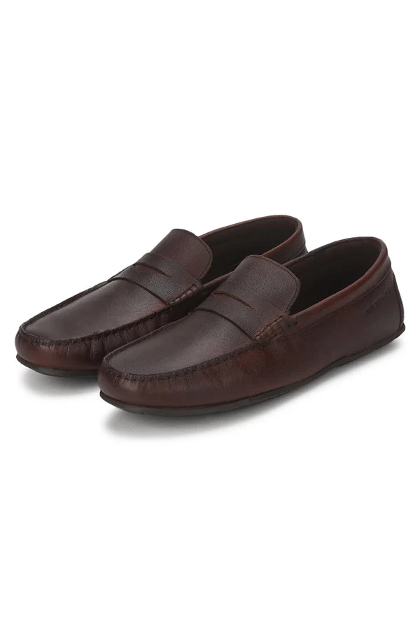 Men Dark Brown Driving Shoes - Image 12