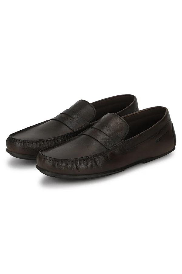 Men Dark Brown Driving Shoes - Image 4