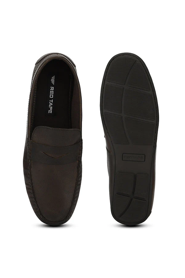 Men Dark Brown Driving Shoes - Image 5