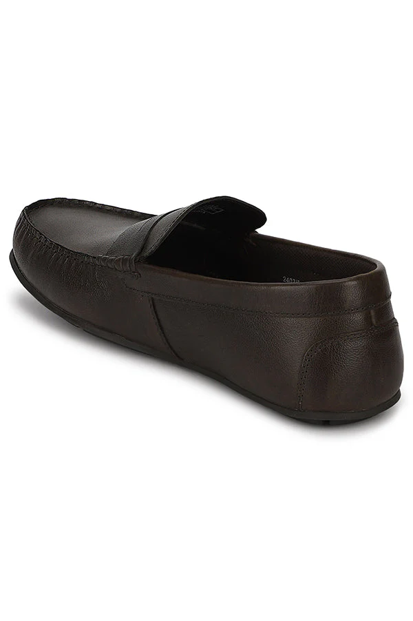 Men Dark Brown Driving Shoes - Image 7