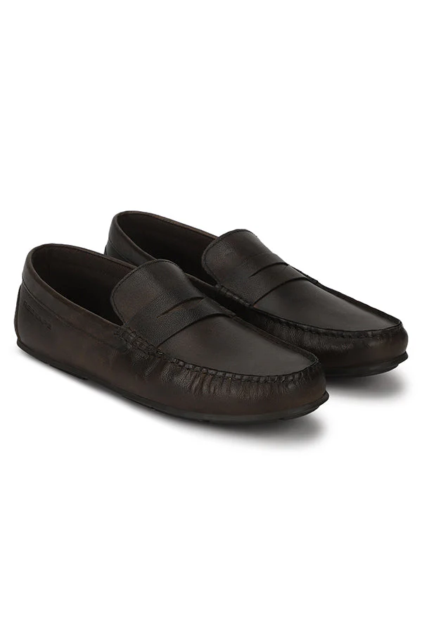 Men Dark Brown Driving Shoes - Image 8