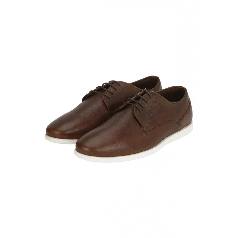 Men Dark Tan Derby Shoes - Image 5