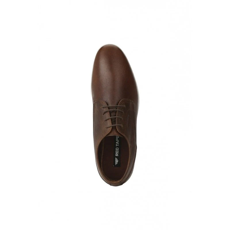 Men Dark Tan Derby Shoes - Image 6