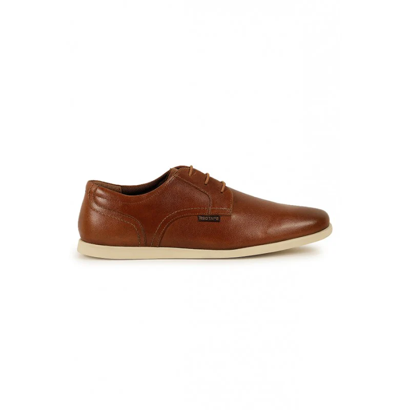 Men Dark Tan Derby Shoes - Image 2