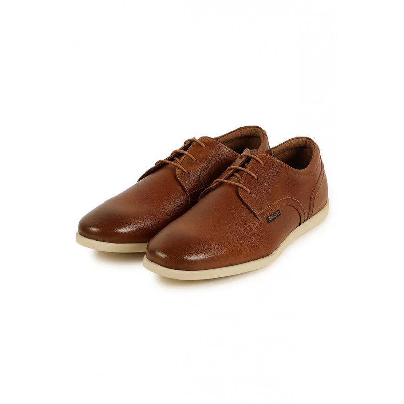 Men Dark Tan Derby Shoes - Image 4