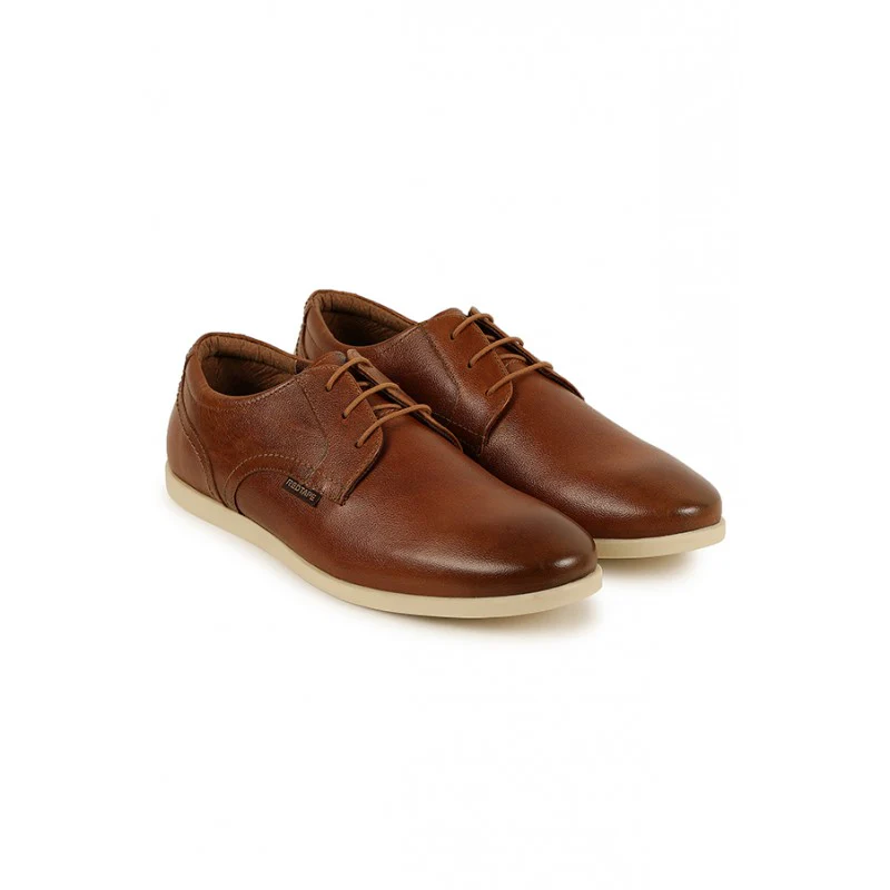 Men Dark Tan Derby Shoes - Image 6