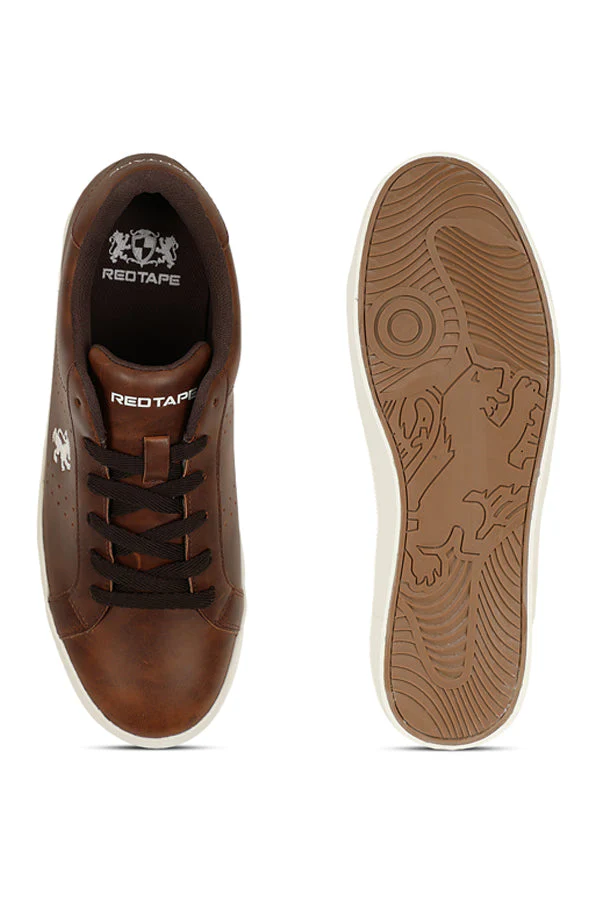 Men Dark Tan Sneakers - Image 5