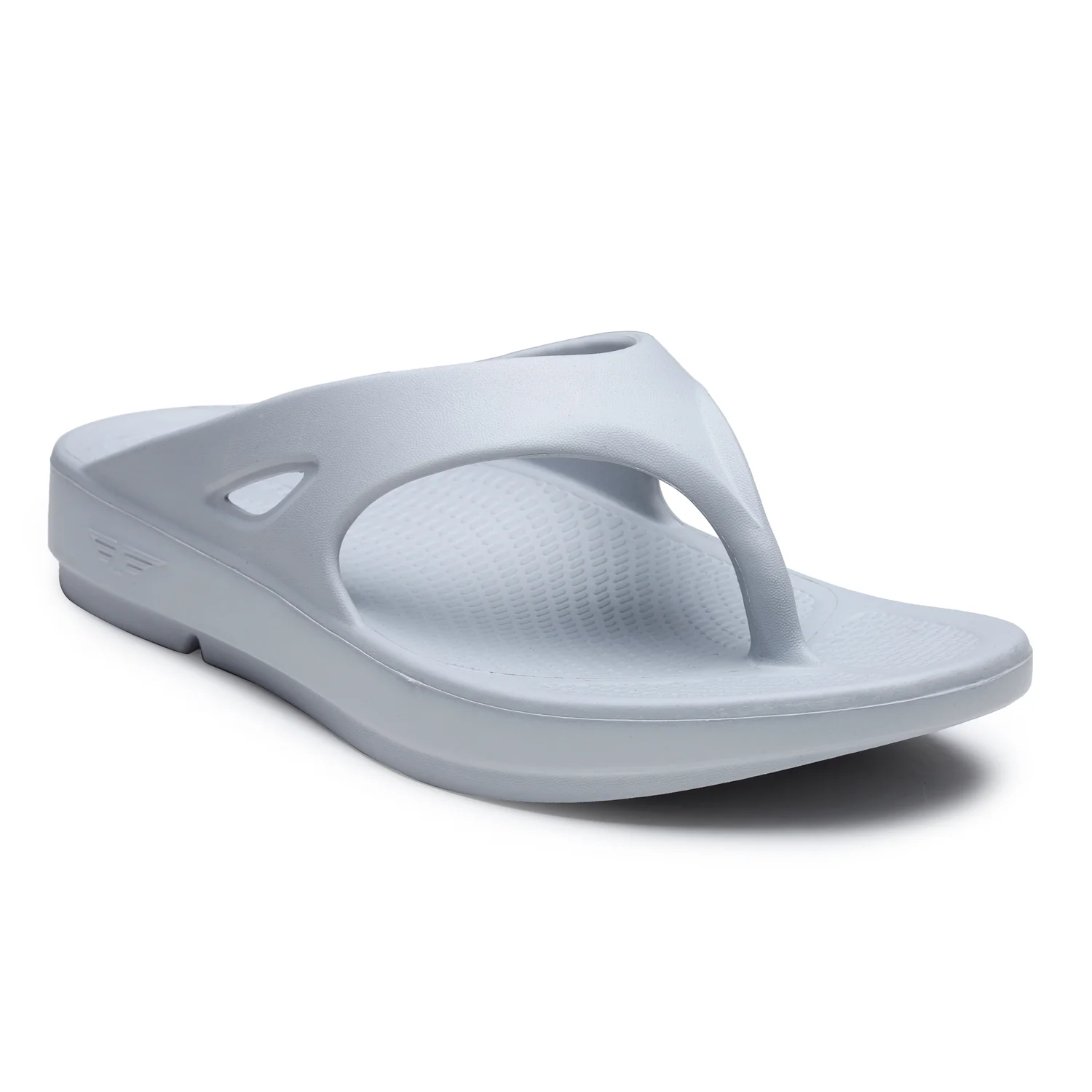 Men Grey Solid Sunnies Thong Flip Flops - Image 2