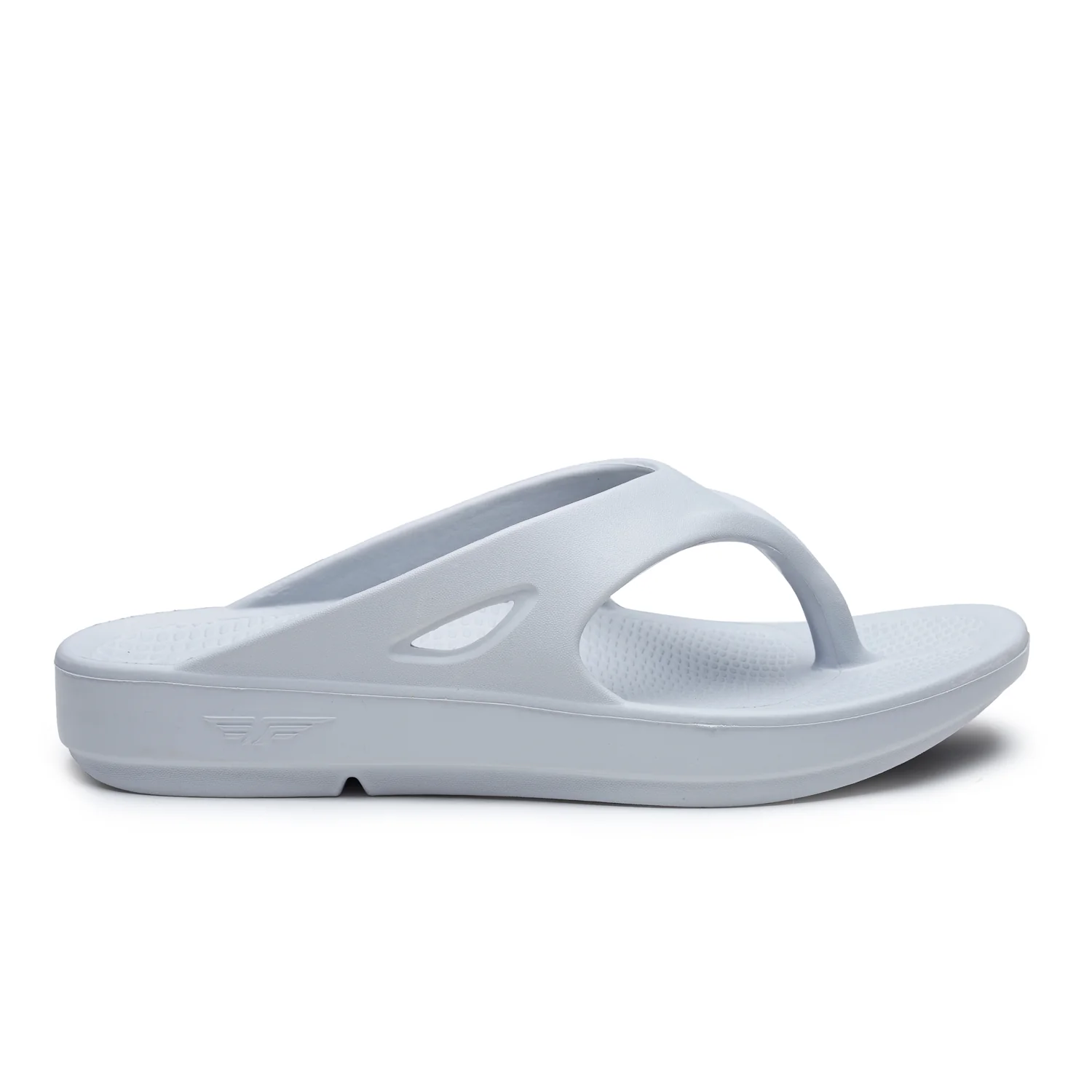 Men Grey Solid Sunnies Thong Flip Flops - Image 3