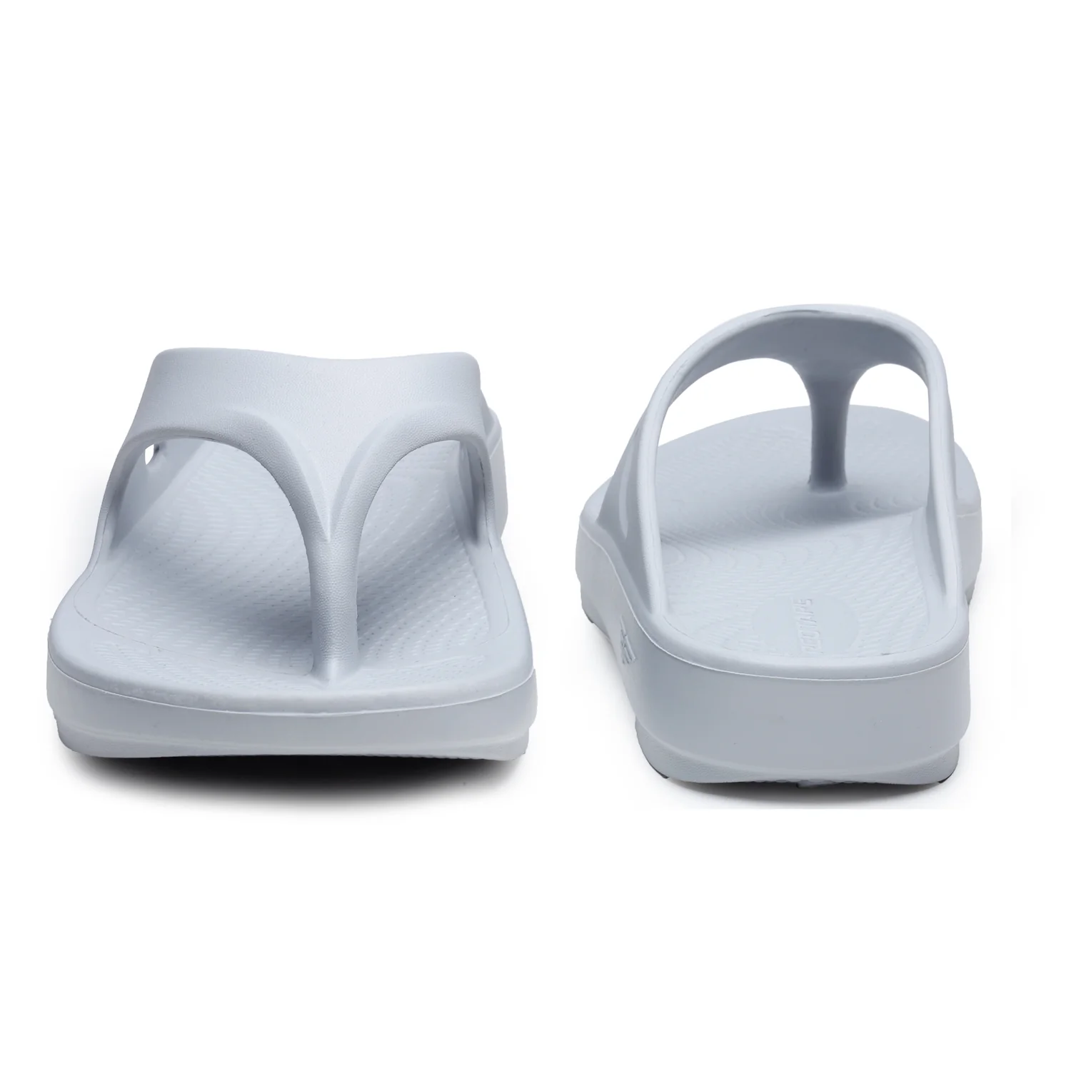 Men Grey Solid Sunnies Thong Flip Flops - Image 5