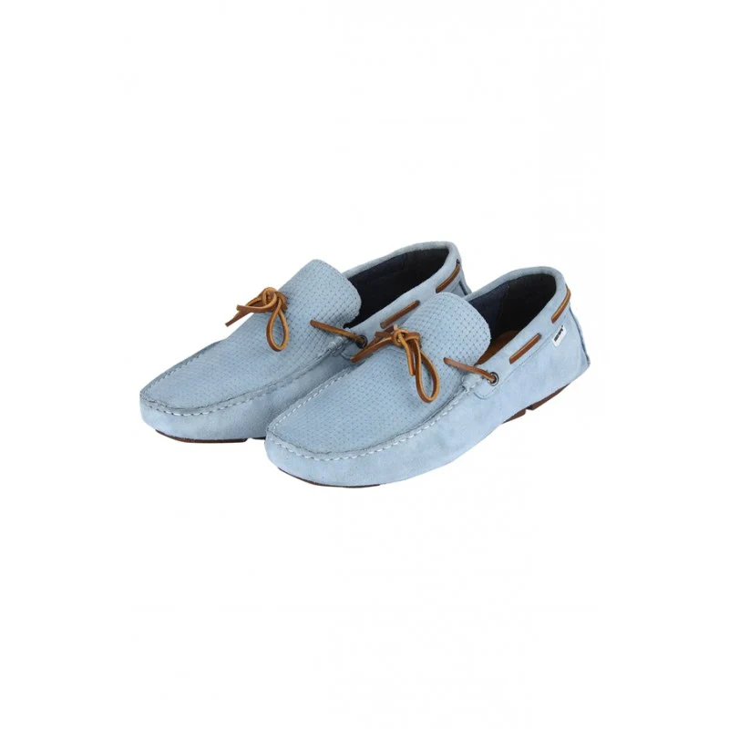 Men Light Blue Boat Shoes - Image 4