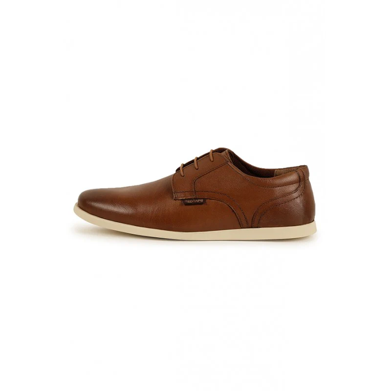 Men Light Tan Derby Shoes - Image 3