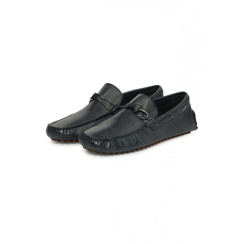 Men Navy Loafers - Image 4