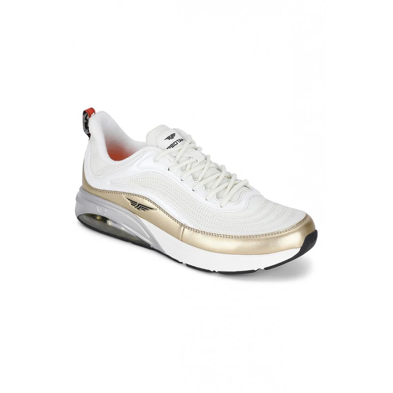 Men Off White & Gold Walking Shoes - Image 2