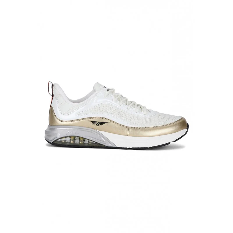 Men Off White & Gold Walking Shoes - Image 3