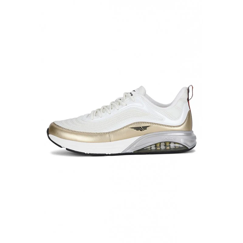 Men Off White & Gold Walking Shoes - Image 4