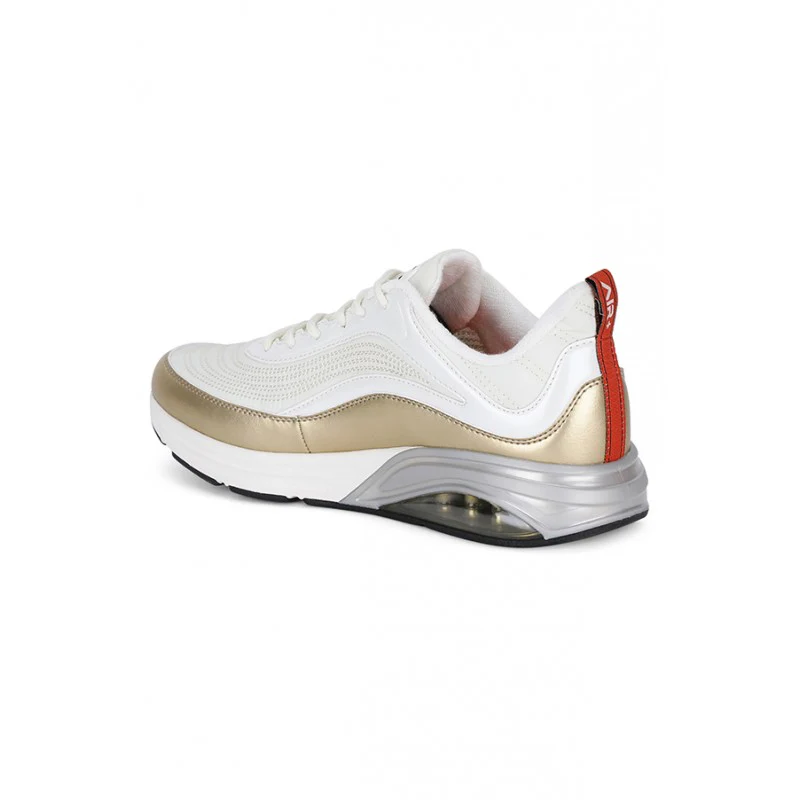 Men Off White & Gold Walking Shoes - Image 6