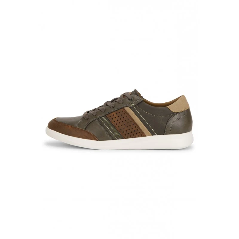 Men Olive & Tan Sneakers - Image 3