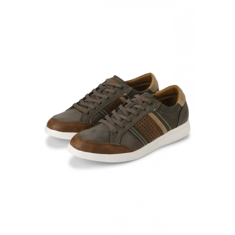 Men Olive & Tan Sneakers - Image 4