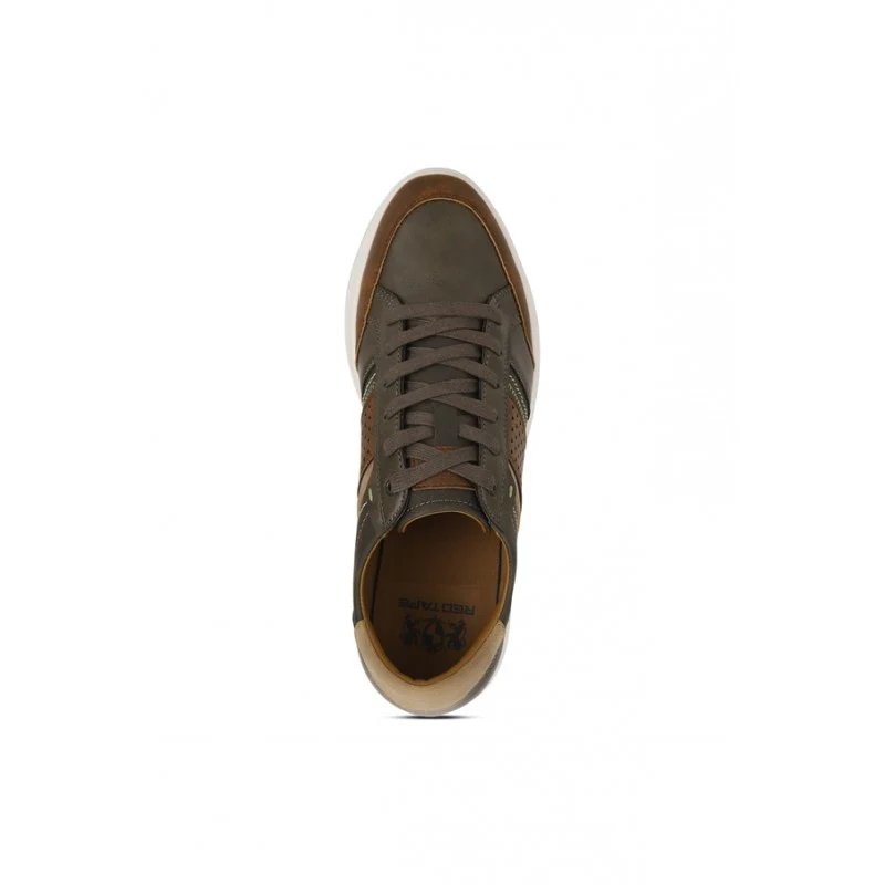Men Olive & Tan Sneakers - Image 5