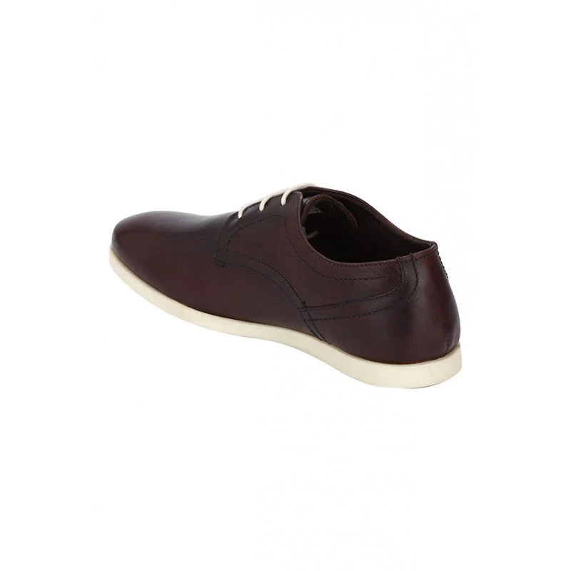 Men Red Brown Derby Shoes - Image 5