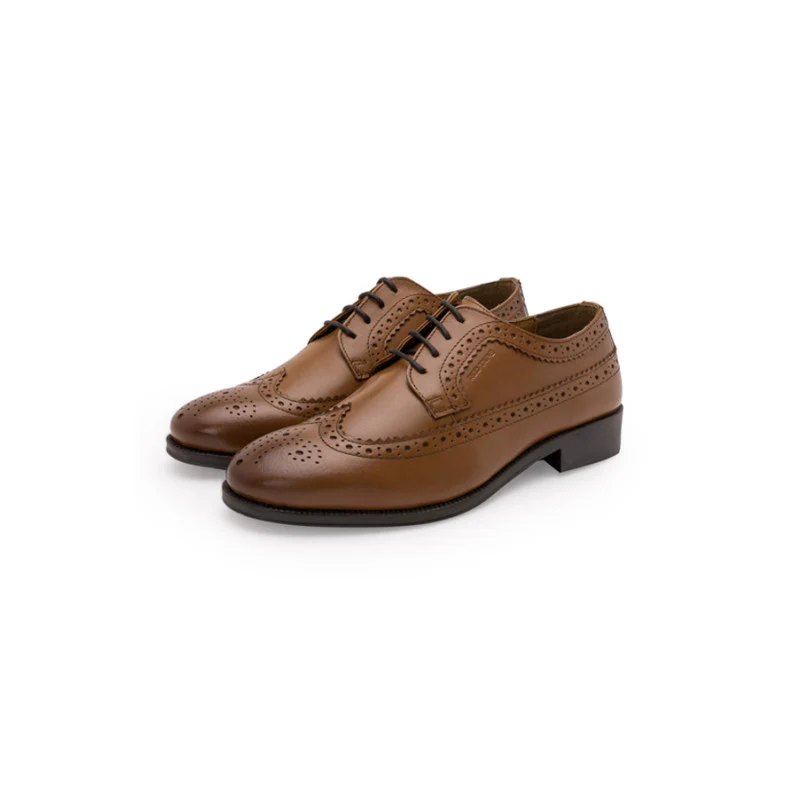Men Tan Brogue Shoe - Image 5