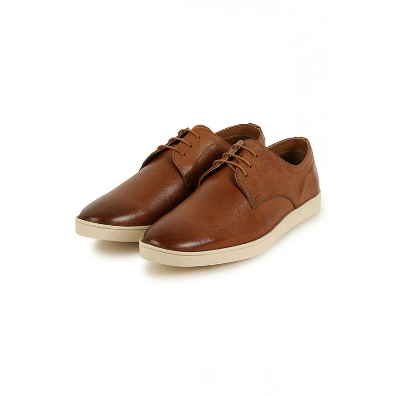 Men Tan Derby Shoes - Image 4