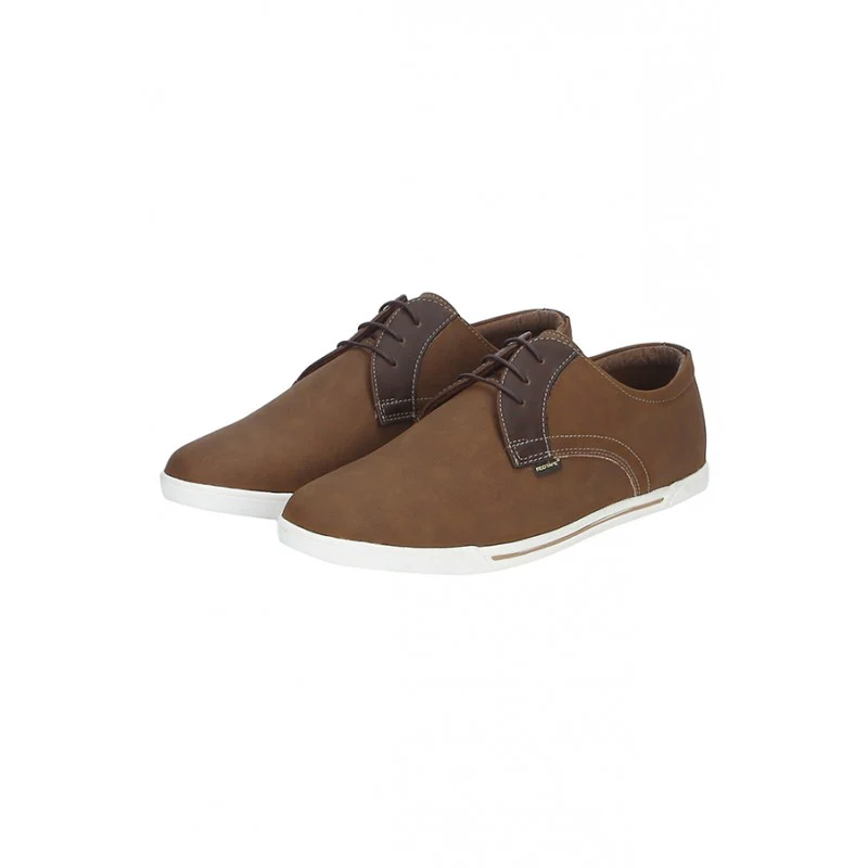 Men Tan Derby Shoes - Image 4
