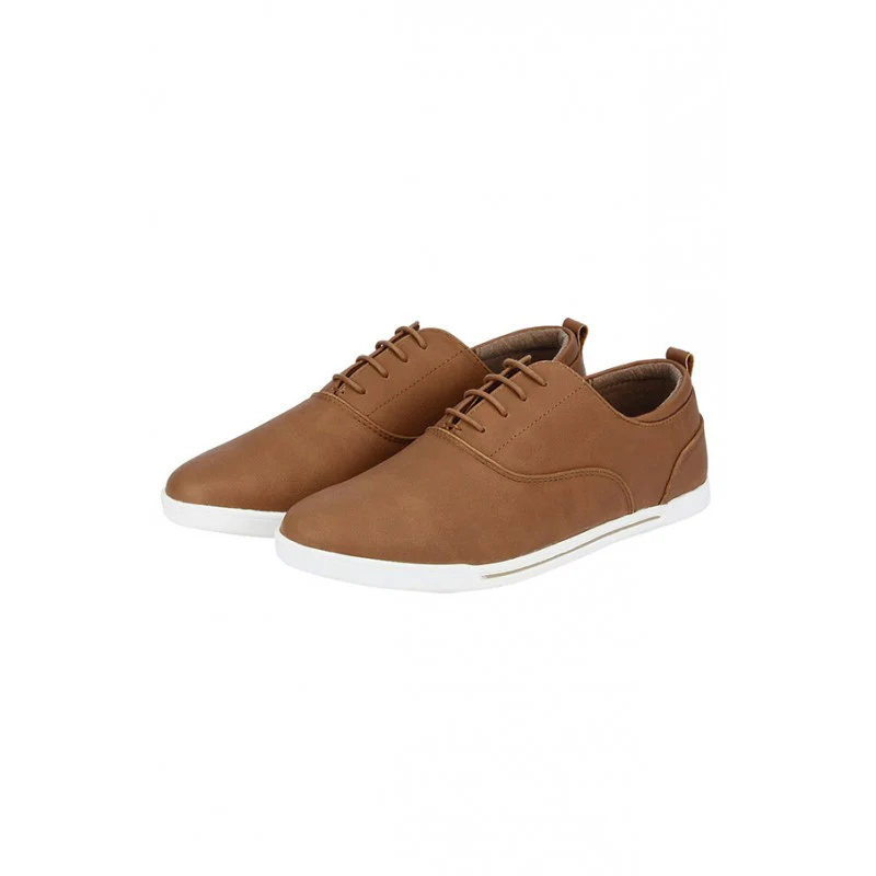 Men Tan Derby Shoes - Image 3