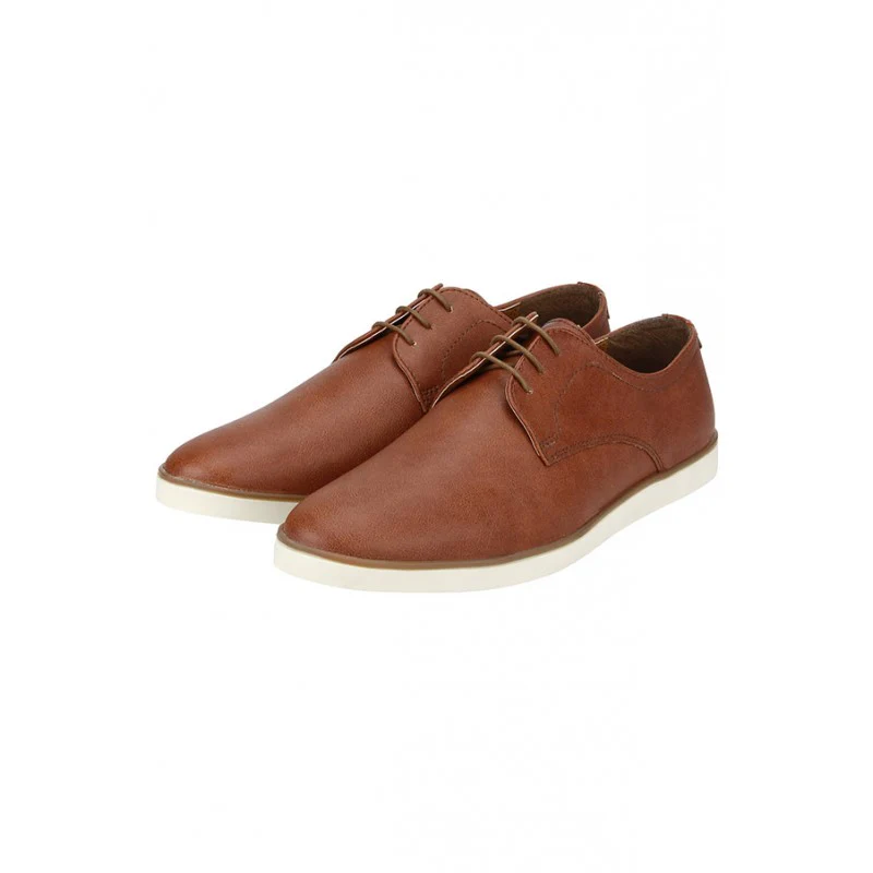 Men Tan Derby Shoes - Image 4