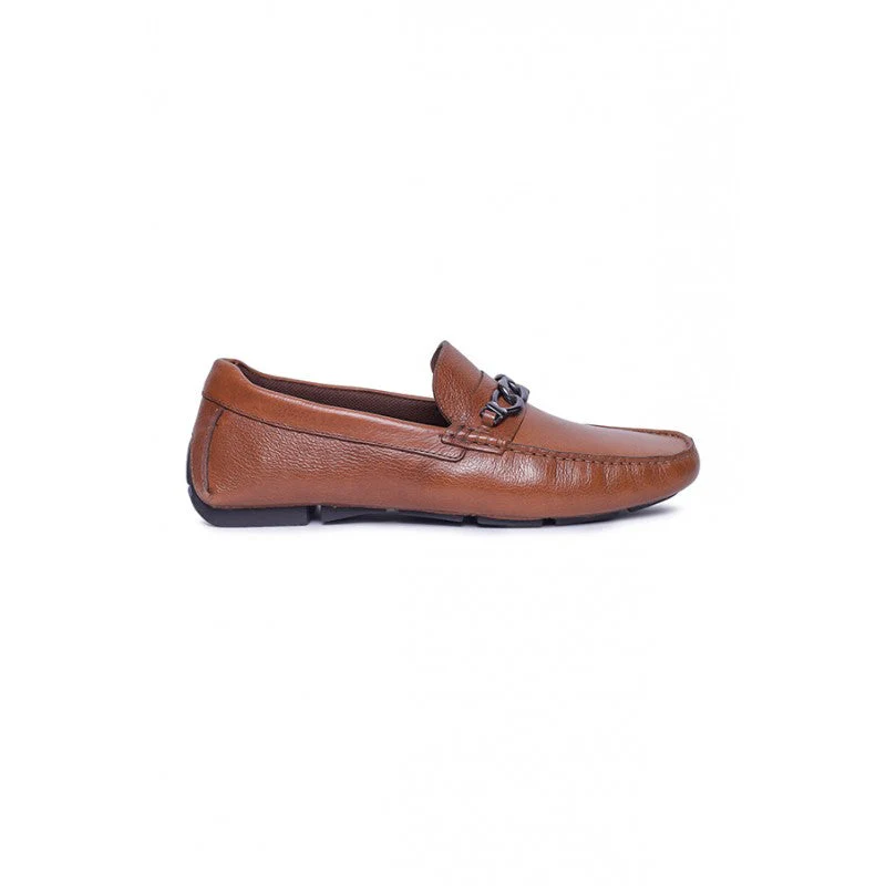 Men Tan Driving Shoes - Image 3