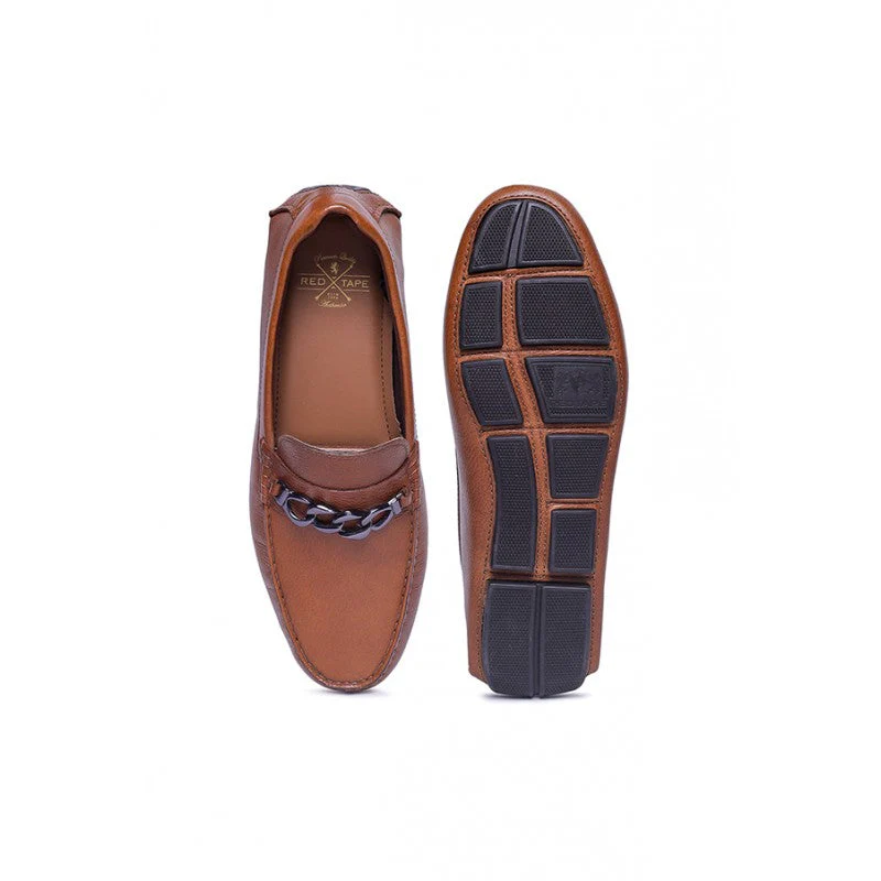 Men Tan Driving Shoes - Image 5
