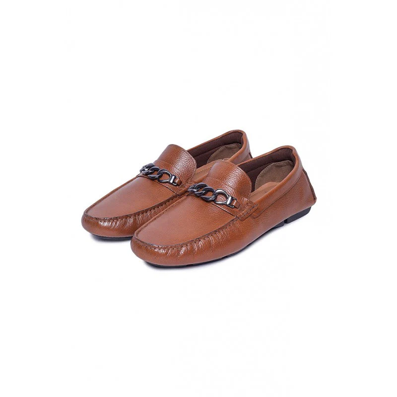 Men Tan Driving Shoes - Image 6