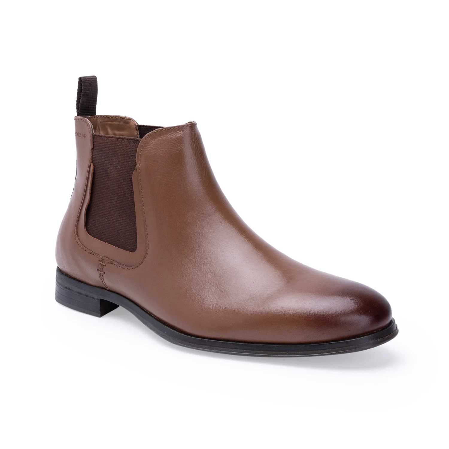 Men Tan Genuine Leather Ankle Length Boots - Image 2