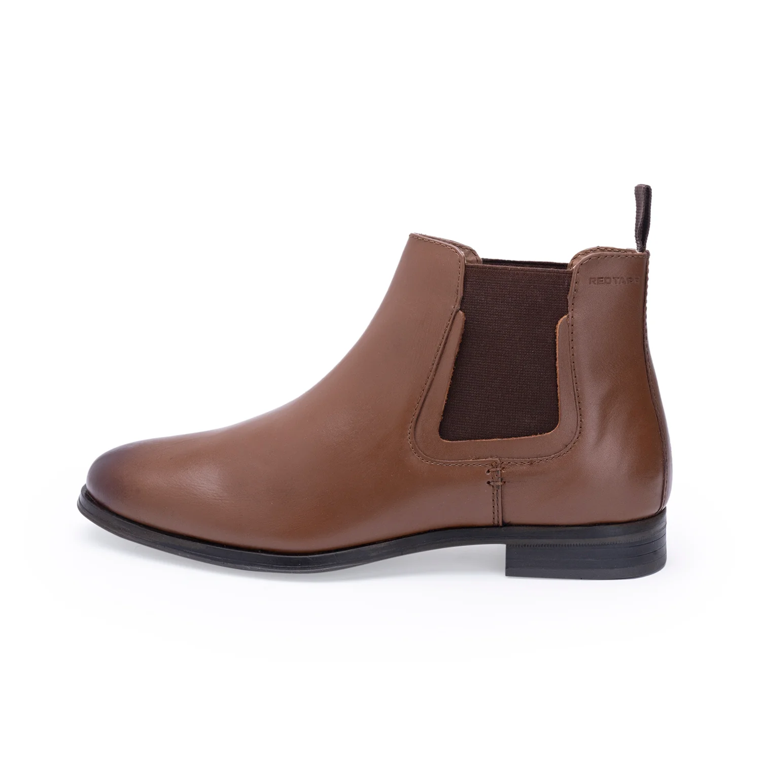 Men Tan Genuine Leather Ankle Length Boots - Image 4