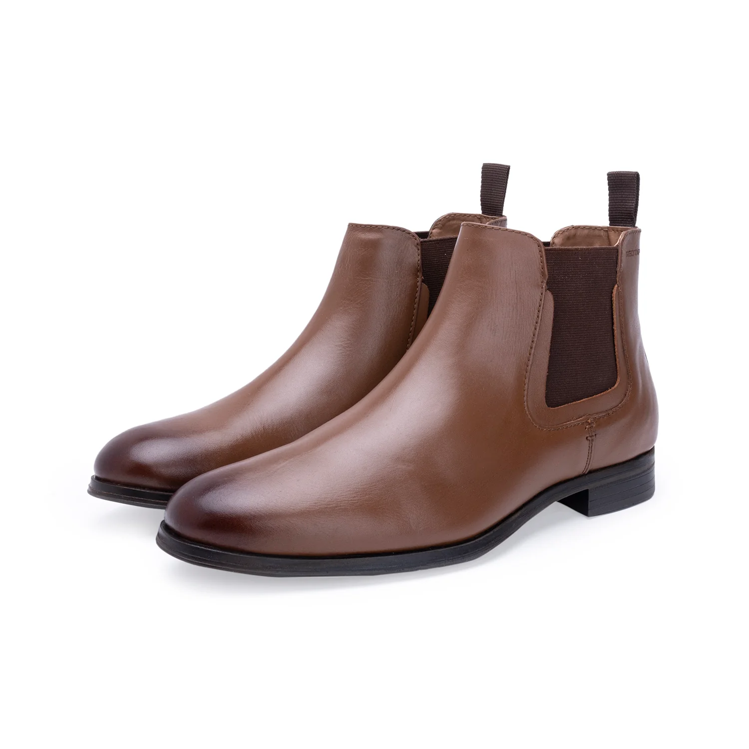 Men Tan Genuine Leather Ankle Length Boots - Image 5