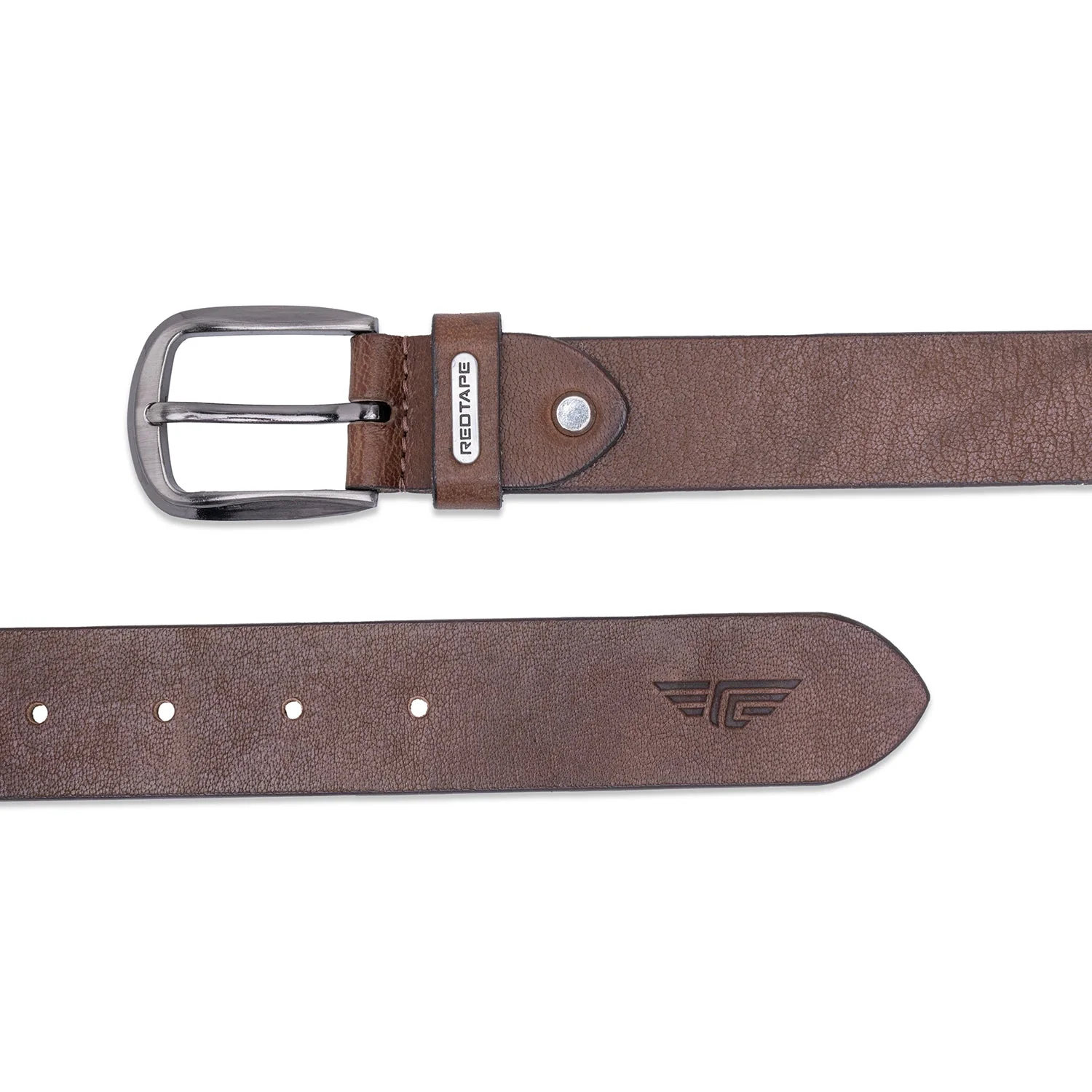 Men Tan Leather Belt - Image 4