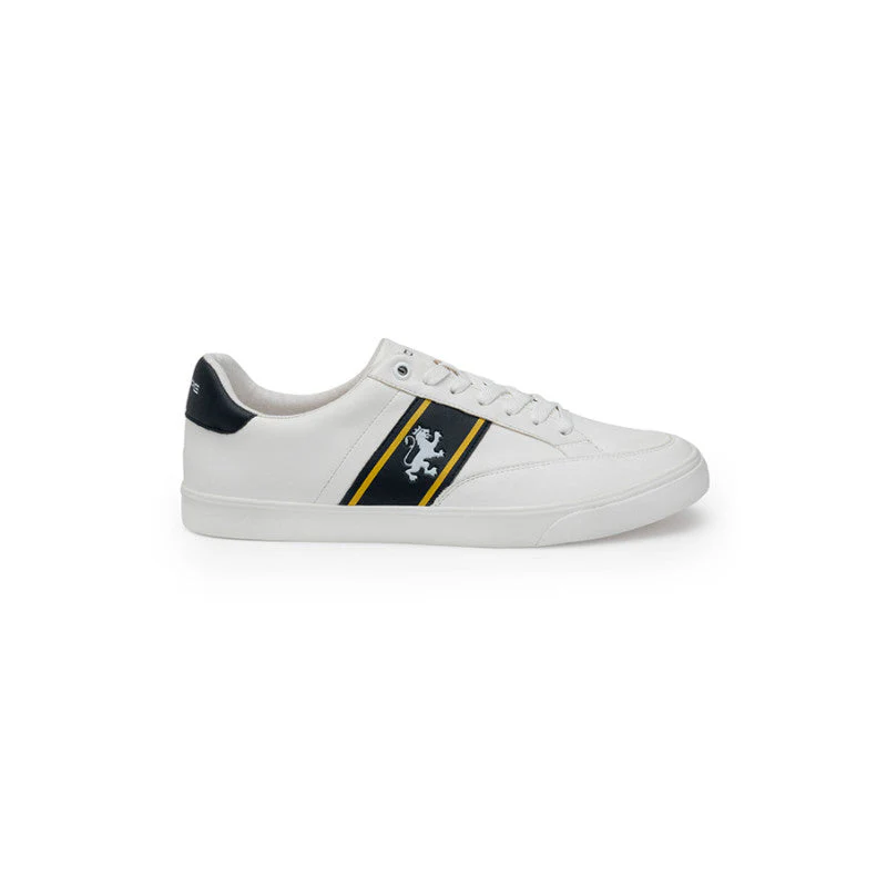 Men White & Navy Sneakers - Image 2