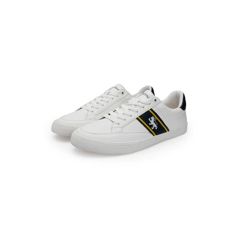 Men White & Navy Sneakers - Image 4