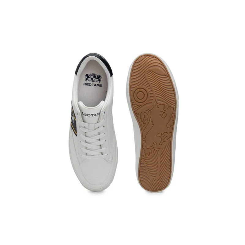 Men White & Navy Sneakers - Image 5
