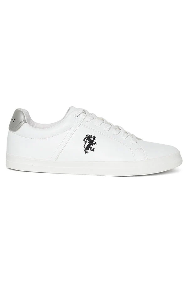 Men White & Silver Sneakers - Image 2