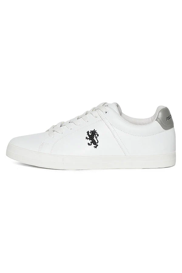 Men White & Silver Sneakers - Image 3