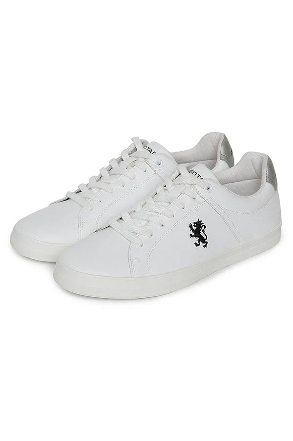 Men White & Silver Sneakers - Image 4