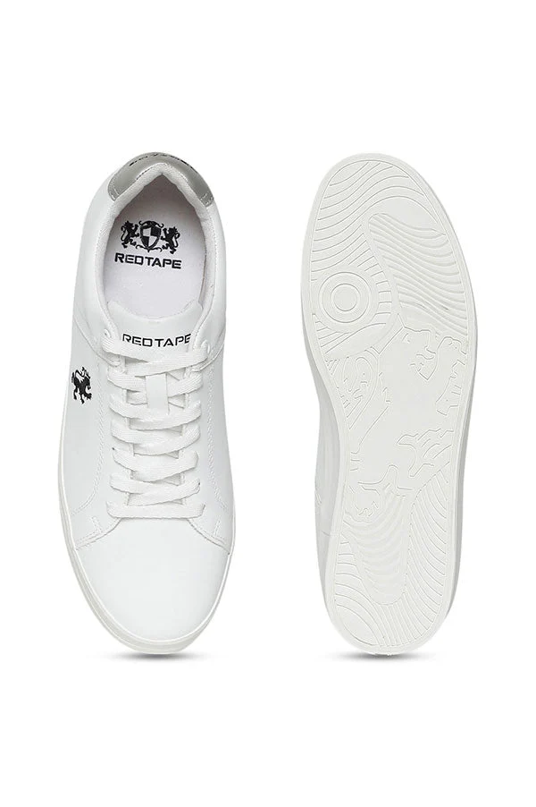 Men White & Silver Sneakers - Image 5