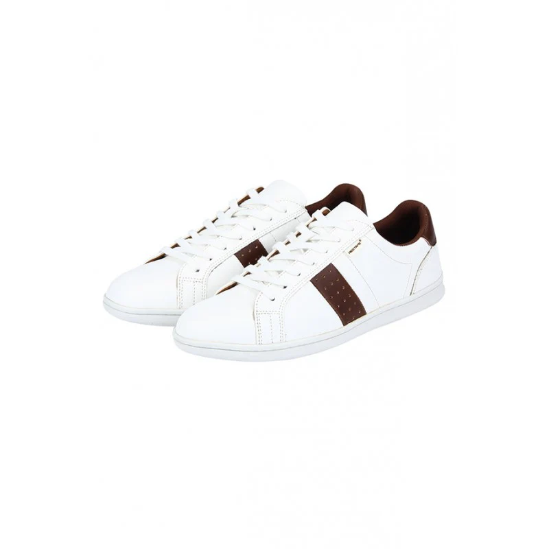 Men White & Tan Sneakers - Image 3