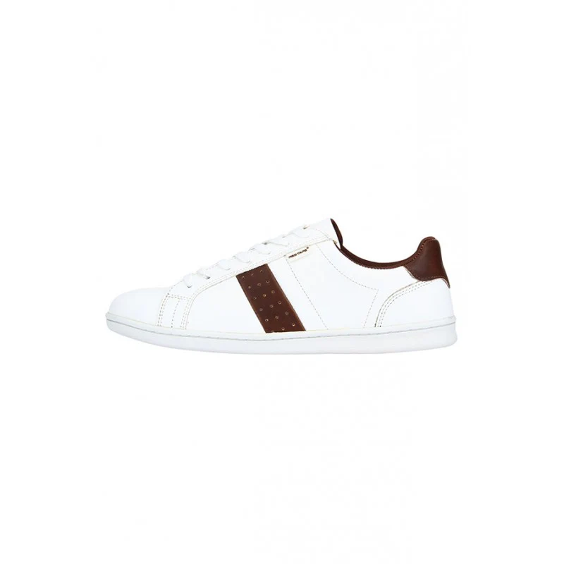Men White & Tan Sneakers - Image 4