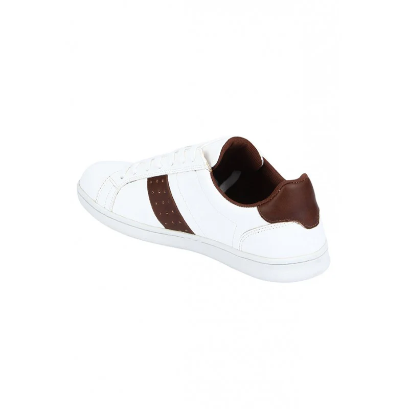Men White & Tan Sneakers - Image 5